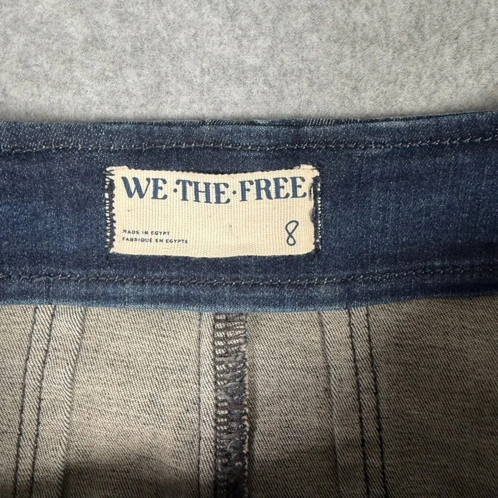 We The Free Free People Denim Mini Skirt Dark Academia Indie Sleeze Zip Size 8